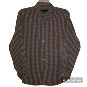 Tricot St. Raphael Gray Plaid Shirt Size L